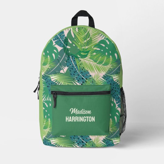 Aangepaste naam Palm Leaves Bedrukte Rugzak (Voorkant)