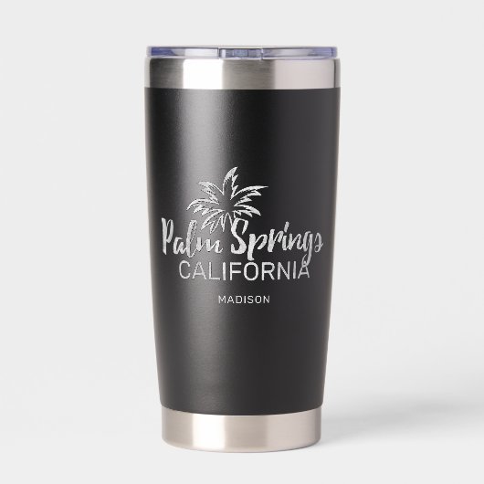 Aangepaste naam Palm Springs California Geïsoleerde Drinkbeker (Achterkant)