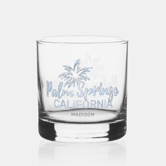 Aangepaste naam Palm Springs California Whisky Glas (Achterkant)