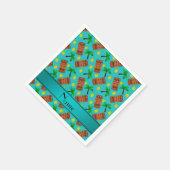 Aangepaste naam: palmbomen met turquoise tiki pine servetten (Hoek)