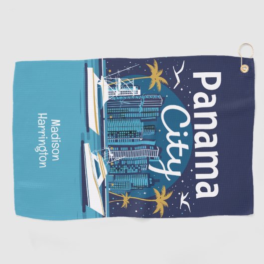 Aangepaste naam Panama City Golfhanddoek (Horizontaal)