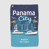 Aangepaste naam Panama City Golfhanddoek (Voorkant)