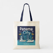 Aangepaste naam Panama City Tote Bag (Achterkant)