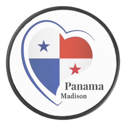 Aangepaste naam Panama Love Hockey Puck (Voorkant)