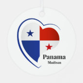 Aangepaste naam Panama Love Metalen Ornament (Achterkant)