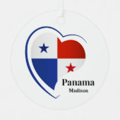 Aangepaste naam Panama Love Metalen Ornament (Voorkant)