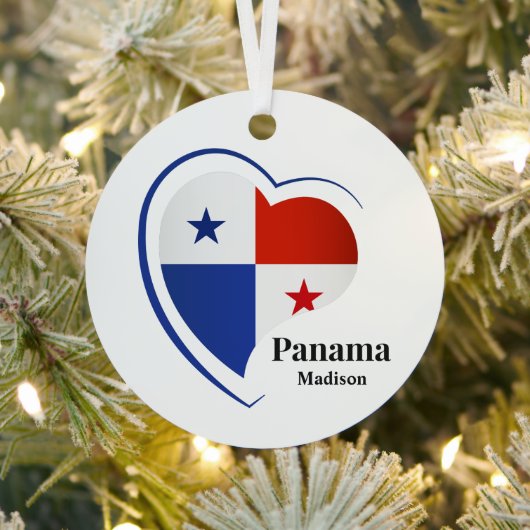Aangepaste naam Panama Love Metalen Ornament (Insitu)