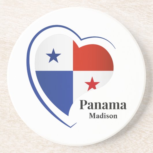 Aangepaste naam Panama Love Zandsteen Onderzetter (Voorkant)