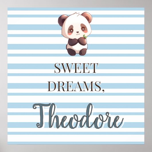 Aangepaste naam Panda Beer Babykamer Poster (Voorkant)