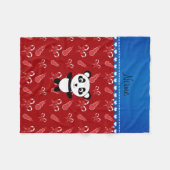 Aangepaste naam panda rode snowmen snoepsnoep fleece deken (Voorkant (Horizontaal))