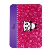 Aangepaste naam panda roos roze glitter sterren magneet (Verticaal)