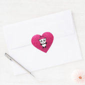 Aangepaste naam panda roze glitter hart sticker (Envelop)