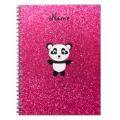 Aangepaste naam panda roze glitter notitieboek (Voorkant)