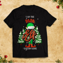 Aangepaste naam Papa elf gepersonaliseerd T-shirt