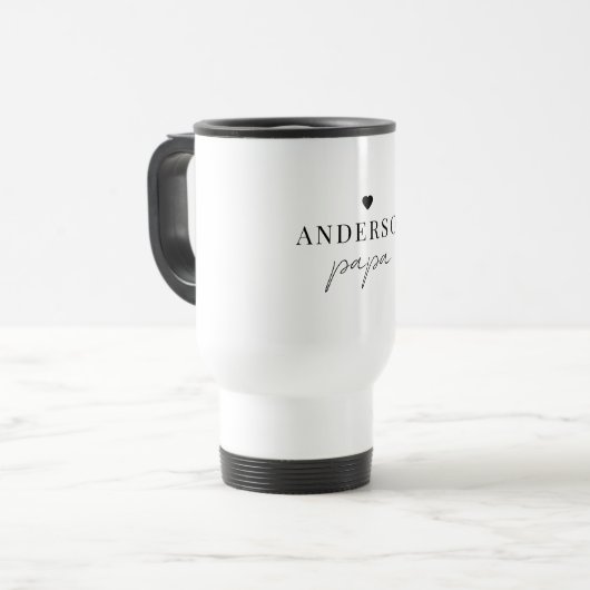 Aangepaste naam Papa Travel Mug | Gepersonaliseerd Reisbeker (Voorkant links)