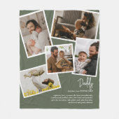 Aangepaste naam Papa Vader Definitie Fotocollage Fleece Deken (Voorkant)