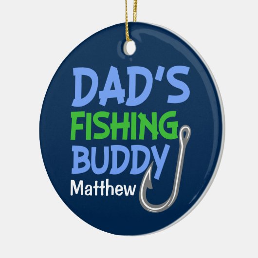 Aangepaste naam Pap's Gevist Boeddy jongens versie Keramisch Ornament (Links)