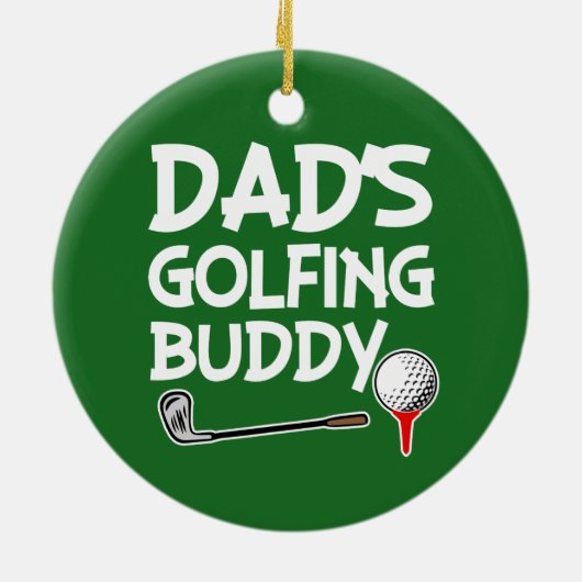 Aangepaste naam Pap's Golfing Buddy jongens versie Keramisch Ornament (Achterkant)