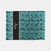 Aangepaste naam paris eiffel tower turquoise glitt fleece deken (Voorkant (Horizontaal))