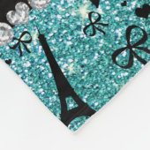Aangepaste naam paris eiffel tower turquoise glitt fleece deken (Hoek)
