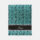 Aangepaste naam paris eiffel tower turquoise glitt fleece deken (Voorkant)