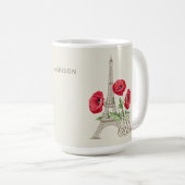 Aangepaste naam Paris France mokken (Voorkant rechts)