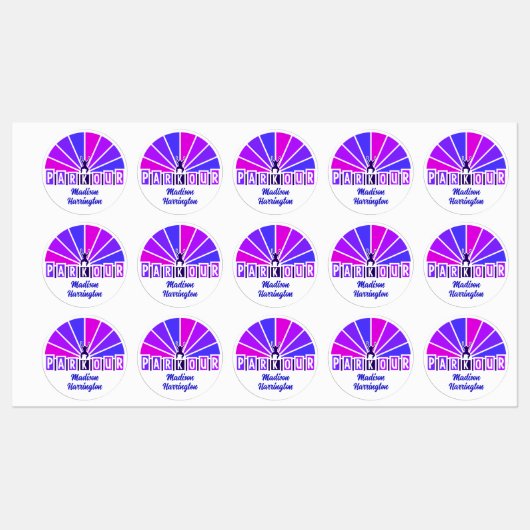 Aangepaste naam PARKOUR Labels (Vel)