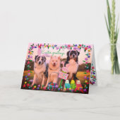 Aangepaste Naam PASEN Groeten Schattigee Honden Ae Kaart (Voorkant)