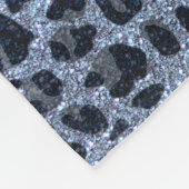 Aangepaste naam pastel blauwe glitter leopard prin fleece deken (Hoek)