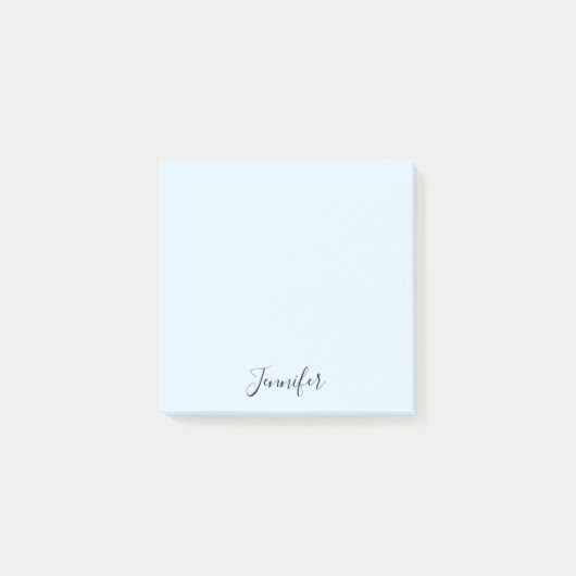 Aangepaste naam Pastel Blue gepersonaliseerde noti Post-it® Notes (Voorkant)