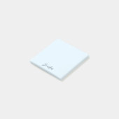 Aangepaste naam Pastel Blue gepersonaliseerde noti Post-it® Notes (Schuin)