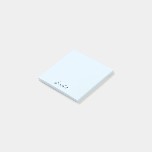 Aangepaste naam Pastel Blue gepersonaliseerde noti Post-it® Notes (Schuin)