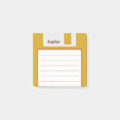 Aangepaste naam pastel floppy disk, warme 70s kleu post-it® notes (Voorkant)