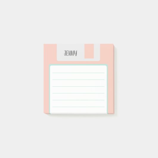 Aangepaste naam pastel floppy disk, Y2K-stijl Post-it® Notes (Voorkant)