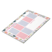 Aangepaste naam Pastel Floral Weekly Planner Notitieblok (Schuin)