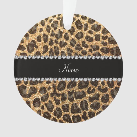 Aangepaste naam pastel gele glittersplaat ornament (voorkant)