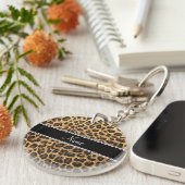 Aangepaste naam pastel gele glittersplaat sleutelhanger (Voorkant Rechts)
