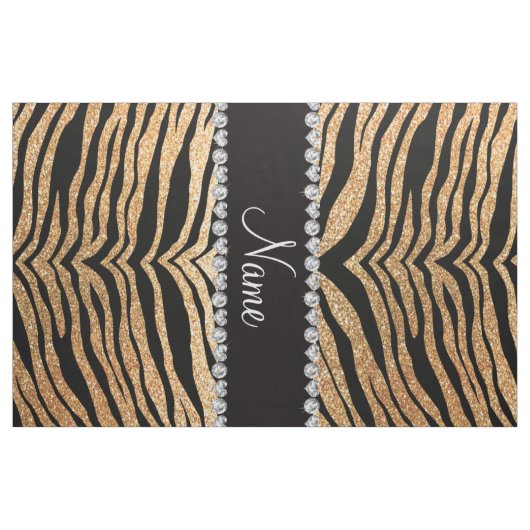 Aangepaste naam pastel gele glittertijgerstrepen stof (Yard (91,4 cm))