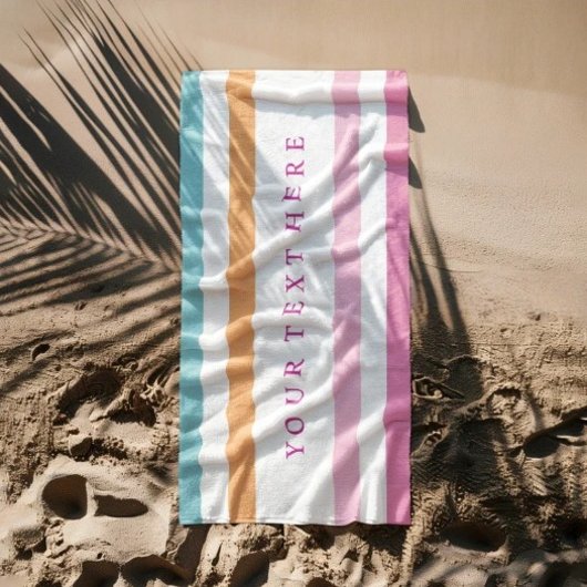 Aangepaste naam pastel gestreept – Persoonlijke zo Strandlaken