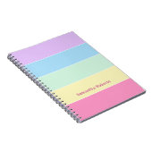 Aangepaste naam pastel kleuren horizontale strepen notitieboek (Rechterzijde)