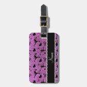 Aangepaste naam pastel paarse glitter-afbeelding s bagagelabel (Voorkant verticaal)
