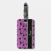 Aangepaste naam pastel paarse glitter-afbeelding s bagagelabel (Achterkant verticaal)