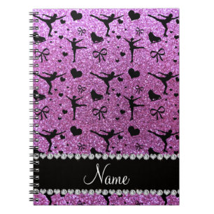 Aangepaste naam pastel paarse glitter-afbeelding s notitieboek