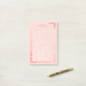 Aangepaste naam Pastel Peach Pink White Spiral Vin Post-it® Notes (Op bureau)