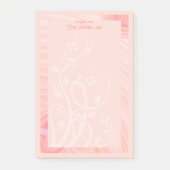 Aangepaste naam Pastel Peach Pink White Spiral Vin Post-it® Notes (Voorkant)
