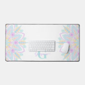 Aangepaste naam Pastel Rainbow Floral Sundae Manda Bureaumat (Keyboard & Muis)
