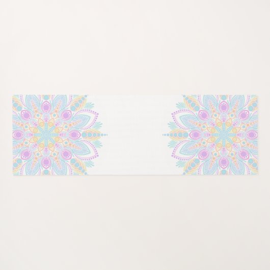 Aangepaste naam Pastel Rainbow Floral Sundae Manda Yogamat (Achterkant (horizontaal))