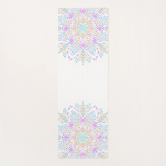 Aangepaste naam Pastel Rainbow Floral Sundae Manda Yogamat (Achterkant)
