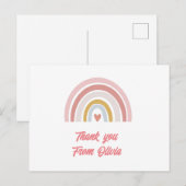 aangepaste naam pastel regenboog bedankkaart ansic briefkaart (Voorkant / Achterkant)