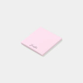 Aangepaste Naam Pastel Roze Gepersonaliseerd Post-it® Notes (Schuin)